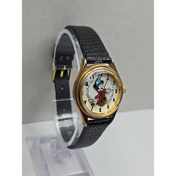 Disney Time Works Sorcerers Mickey Fantasia Quartz Watch Gold Tone New Battery main image 10